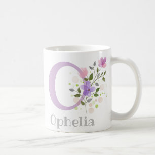 Caneca De Café Monograma - Letra O & Nome Cristão