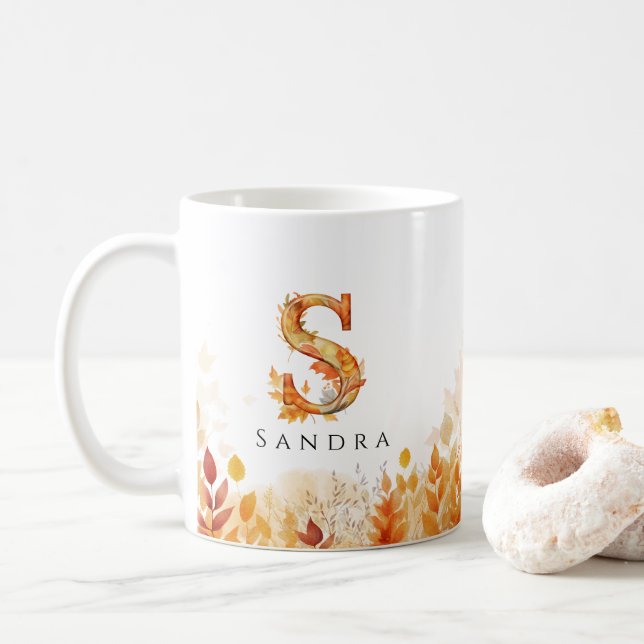 Caneca De Café Monograma - Letra S Folgas (Com Donut)