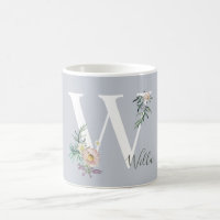 Monograma - Letra W Floral Personalizada
