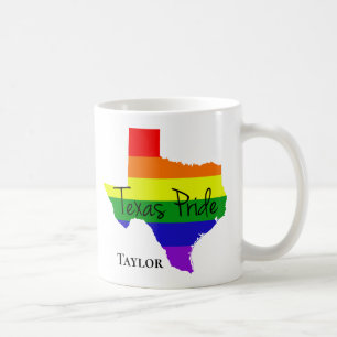 Caneca De Café Monograma LGBTQ do Orgulho gay do Texas
