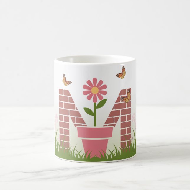 Caneca De Café Monograma M Primavera Garden Mug (Centro)