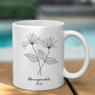 Caneca De Café Monograma mês de nascimento mês de junho Flor