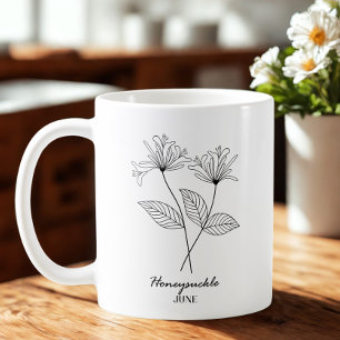 Caneca De Café Monograma mês de nascimento mês de junho Flor
