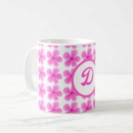 Caneca De Café monograma minimalista elegante padrão Botânico ros