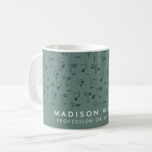 Caneca De Café Monograma Mínimo de Café Moderno