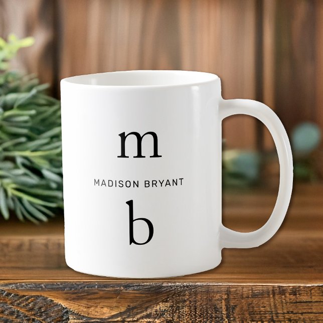 Caneca De Café Monograma - Mínimo de Mug (Introducing the Monogram Coffee Mug - a personalized daily companion that transforms your morning)