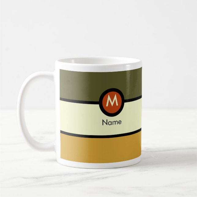 Caneca De Café Monograma Moderno Café Mug (Esquerda)