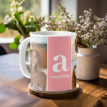 Caneca De Café Monograma moderno com 5 Colagem de Fotografias - C<br><div class="desc">Um design moderno com um monograma ousado e uma colagem de 5 fotos. Personalize esta caneca de café com um monograma e suas fotos ou fotos favoritas de seus amigos ou netos. Se precisar ajustar as fotos ou monogramas,  clique na ferramenta personalizar para fazer alterações.</div>