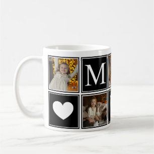 Caneca De Café Monograma Moderno da Melhor Mãe