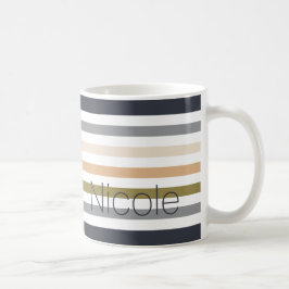 Caneca De Café monograma moderno de cor pastel fino