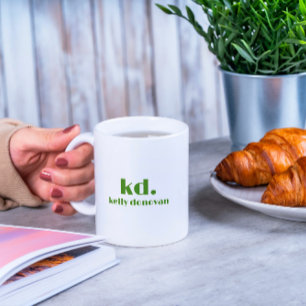 Caneca De Café Monograma moderno e nome Design minimalístico 5