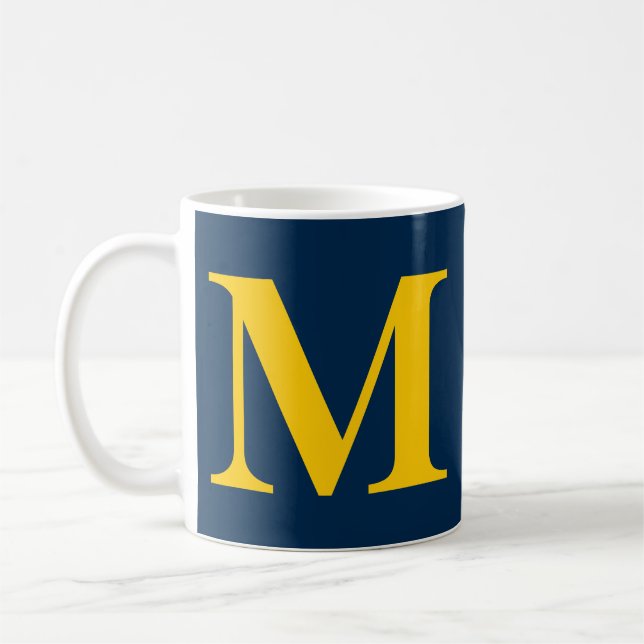 Caneca De Café Monograma Moderno Letra Inicial Simples Monogramad (Esquerda)