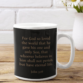 Caneca De Café Monograma moderno minimalista da páscoa John 3:16