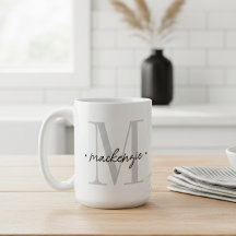 Monograma Moderno Minimalista Preto Branco