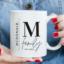 Monograma moderno negro personalizado família de f