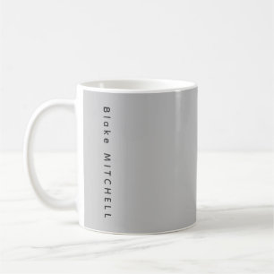 Caneca De Café Monograma Moderno Nome Urbano Cinza