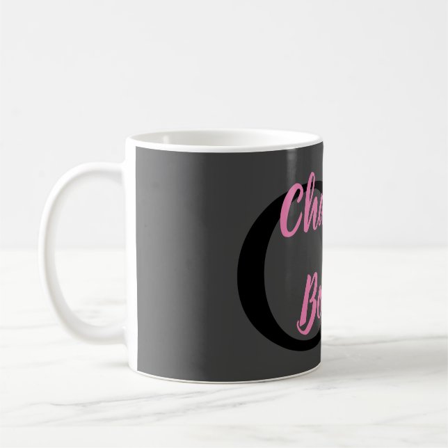 Caneca De Café Monograma Moderno Profissional Nome Minimalista (Esquerda)