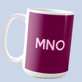 Caneca De Café Monograma Moderno - Queda Inicial - Cereja Escura 