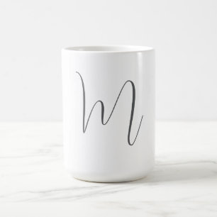 Caneca De Café Monograma Moderno Simples Minimalista Simples