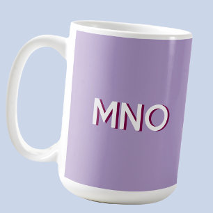 Caneca De Café Monograma Moderno Sombra Inicial Lilac