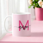 Caneca De Café Monograma Na moda Moderno Rosa Quente<br><div class="desc">Sip em estilo com a nossa Na moda de Monograma Moderna de café rosa quente! Apresentando um vibrante design cor-de-rosa-quente, esta caneca é personalizada com seu monograma em uma fonte moderna e elegante para um toque chic e personalizado. Perfeito para seu café ou chá matinal, combina estética moderna com funcionalidade...</div>