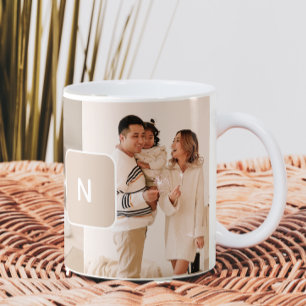 Caneca De Café Monograma Neutro Simples Duas Foto