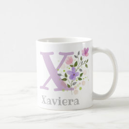 Caneca De Café Monograma & Nome Xaviera