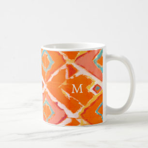 Caneca De Café Monograma  Orange Tribal II