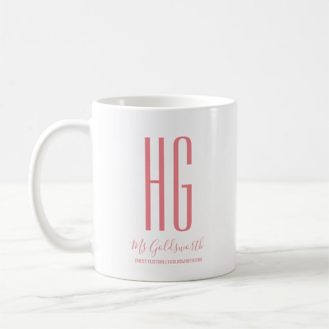 Caneca De Café Monograma Personalizado (Esquerda)