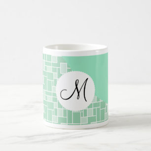 Caneca De Café Monograma Personalizado Azulejo Impressão de  de 