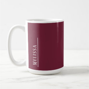 Caneca De Café Monograma personalizado, burgundy moderno