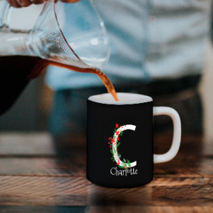 Caneca De Café Monograma Personalizado com Fluxo Natural de Cores
