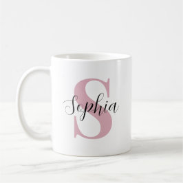 Caneca De Café Monograma Personalizado com Inicial e Nome Persona
