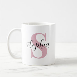 Caneca De Café Monograma Personalizado com Inicial e Nome Persona