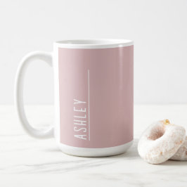 Caneca De Café Monograma personalizado, cor-de-rosa pastel modern