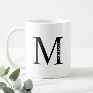 Caneca De Café Monograma Personalizado e Nome Coffee Mug