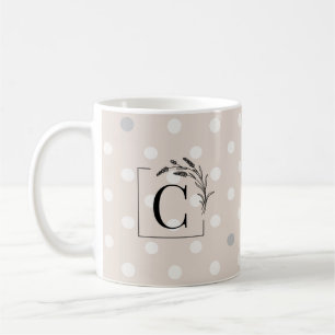 Caneca De Café Monograma Personalizado Elegante - Favor De Casame