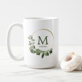 Caneca De Café Monograma Personalizado Fala Moderna de Natal