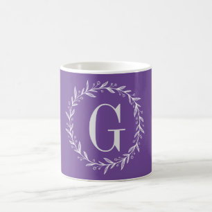 Caneca De Café Monograma Personalizado Inicial