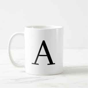Caneca De Café Monograma Personalizado - Letra Personalizada Café