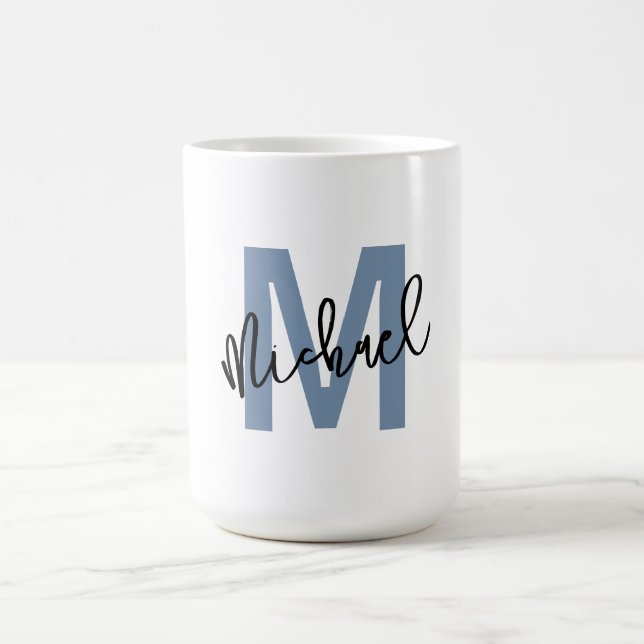 Caneca De Café Monograma Personalizado "M" com o Nome Michael –  (Centro)