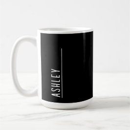 Caneca De Café Monograma personalizado, nova linha preta