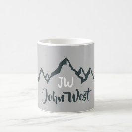 Caneca De Café Monograma personalizável de cadeia montanhosa dese