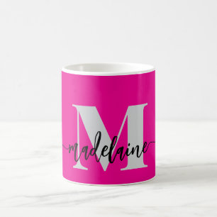 Caneca De Café Monograma preto-rosa-rosa