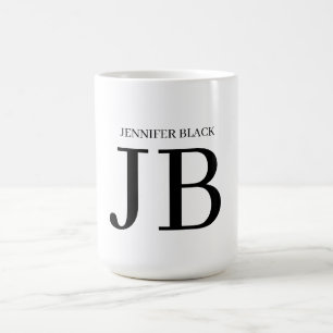 Caneca De Café Monograma Profissional Preto Branco