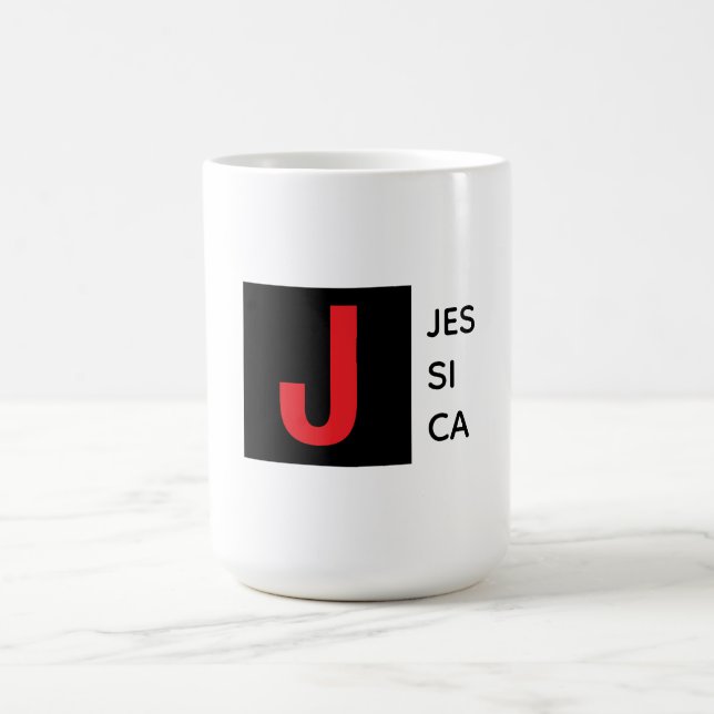 Caneca De Café Monograma Profissional Simples Elegante Moderno (Centro)
