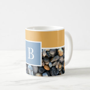 Caneca De Café Monograma - rocha laranja azul
