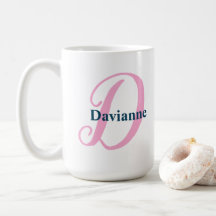 Monograma Rosa Personalizado - Letra D & nome pers