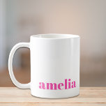 Caneca De Café Monograma Rosa Quente<br><div class="desc">Uma caneca de café bonita que apresenta o seu nome monográfico ou as suas iniciais numa fonte rosa quente popular e moderna. Você pode ajustar o tamanho da fonte na ferramenta design para nomes menores ou maiores.</div>
