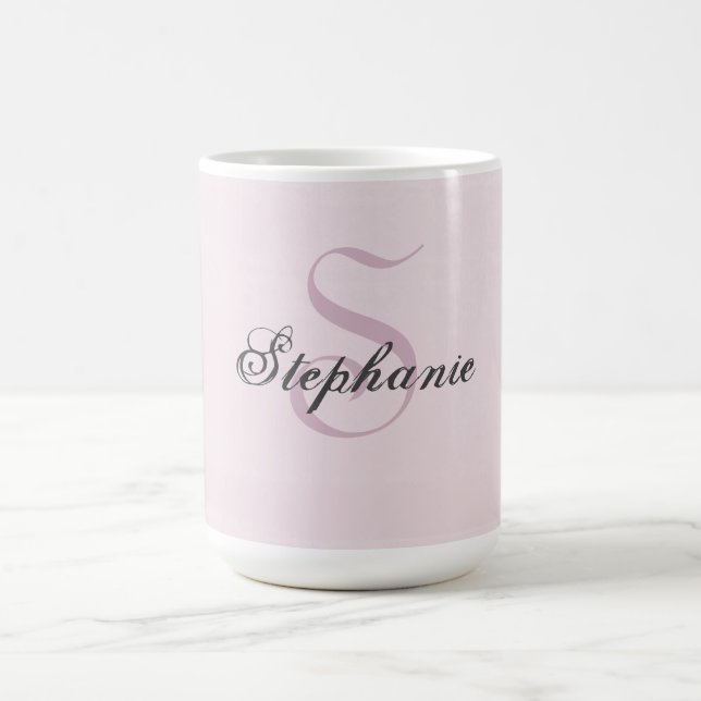 Caneca De Café Monograma Rosa Simples e Limpo Moderno e Minimalis (Centro)